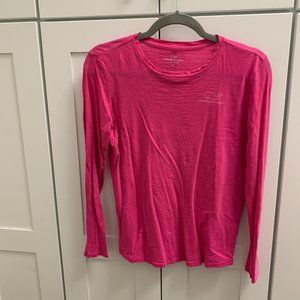 Girls Pink Vineyard Vines Long Sleeve Tee